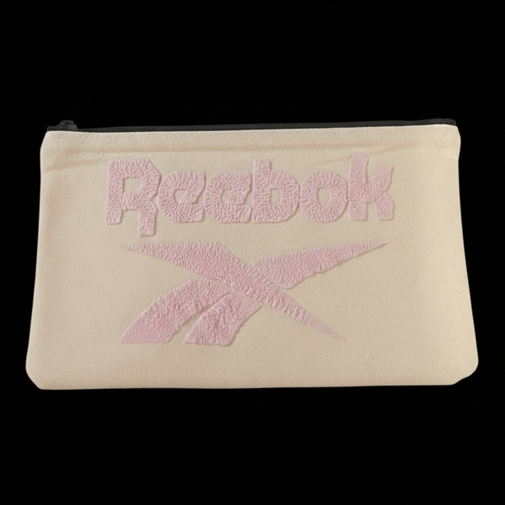 Reebok Cream Pouch with Pink Logo